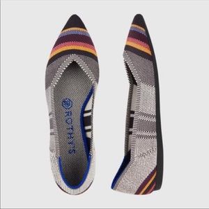 EUC Rothy’s Inverse Stripe point flats